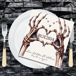 Servilleta De Papel Skeleton Heart Hand Wedding Recepción