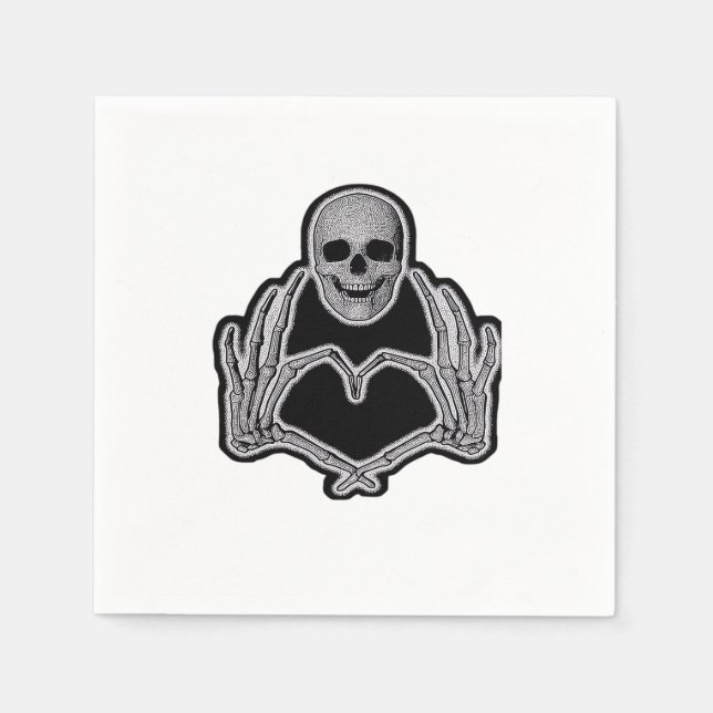 Servilleta De Papel Skeleton Heart Hands Classic (Anverso)