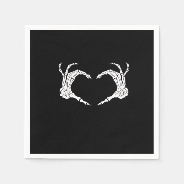 Servilleta De Papel Skeleton Heart Hands Classic (Anverso)
