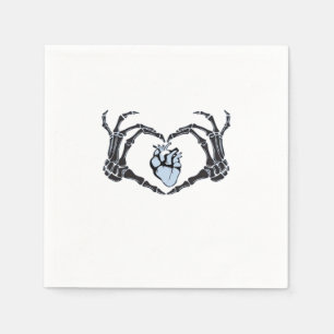 Servilleta De Papel Skeleton Heart Hands Classic Design para Halloween