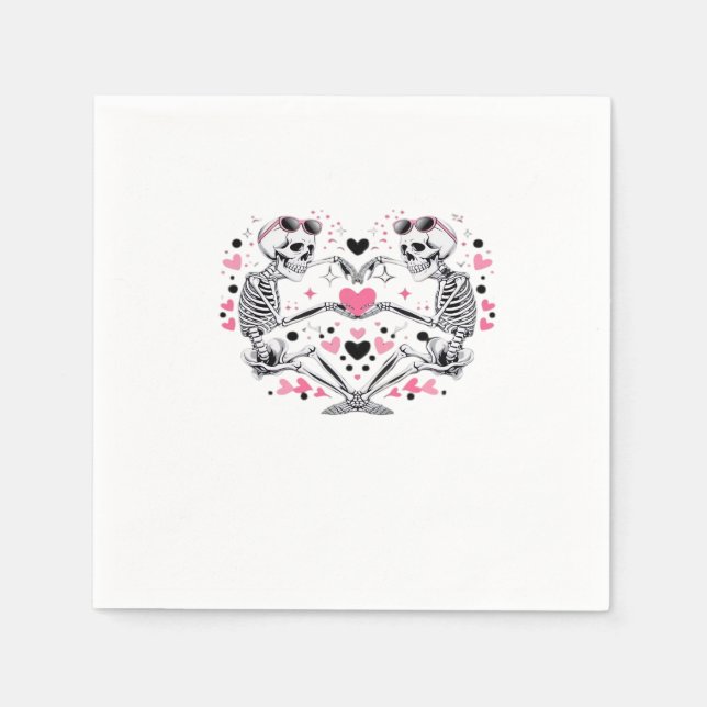 Servilleta De Papel Skeleton Heart Hands Classic Viral (Anverso)