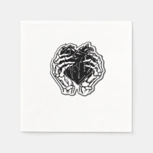 Servilleta De Papel Skeleton Heart Hands Funny