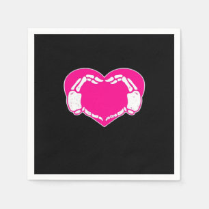 Servilleta De Papel Skeleton Heart Hands Gothic Valentine Classic