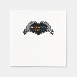 Servilleta De Papel Skeleton Heart Hands LGBTQIA