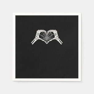 Servilleta De Papel Skeleton Heart Hands Spiderweb Halloween Spooky Wo