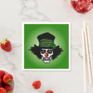 Servilleta De Papel Skeleton Irlandés Clown Green