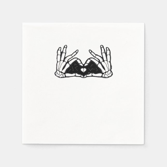 Servilleta De Papel Skeleton Manda La Idea De Un Corazón (Anverso)