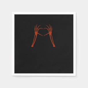 Servilleta De Papel Skeleton manos Rótulo de corazón disfraz Funny Hal