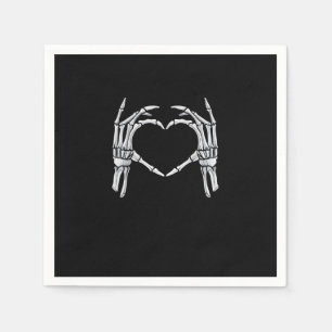 Servilleta De Papel Skeleton manos Rótulo de corazón retro disfraz de