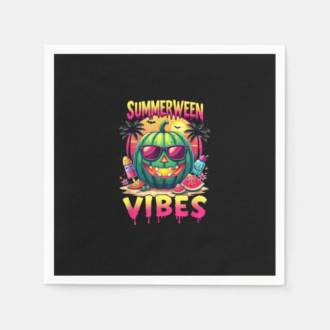 Servilleta De Papel Skeleton Summer Summerween Vibes Watermelon Jack-O (Anverso)