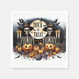 Servilleta De Papel Skeleton Trick or Treat Party Paper Napkins