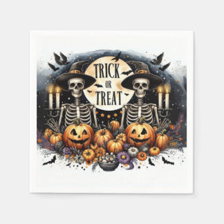 Servilleta De Papel Skeleton Trick or Treat Party Paper Napkins