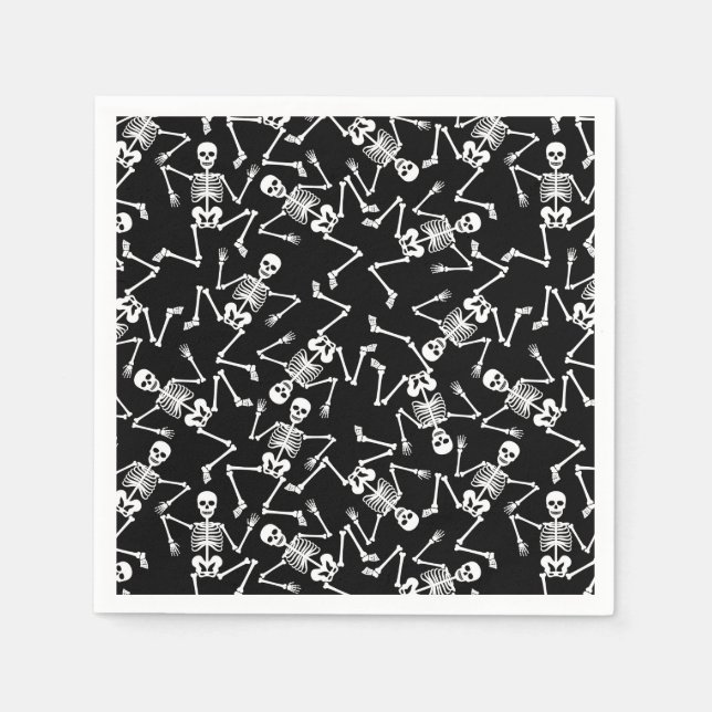 Servilleta De Papel Skeletons Halloween (Anverso)