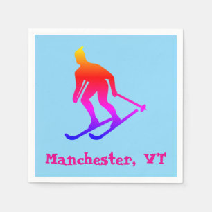 Servilleta De Papel Ski Manchester, VT (pueblo de esquí de la costa es