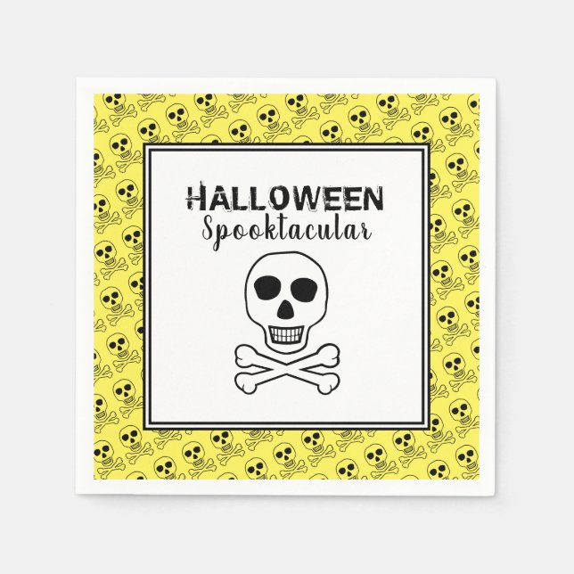 Servilleta De Papel Skull & Bones, fiesta de Halloween (Anverso)