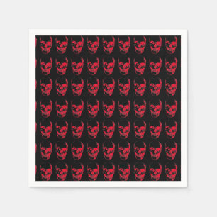 Servilleta De Papel Skull Pop Art Black & Red