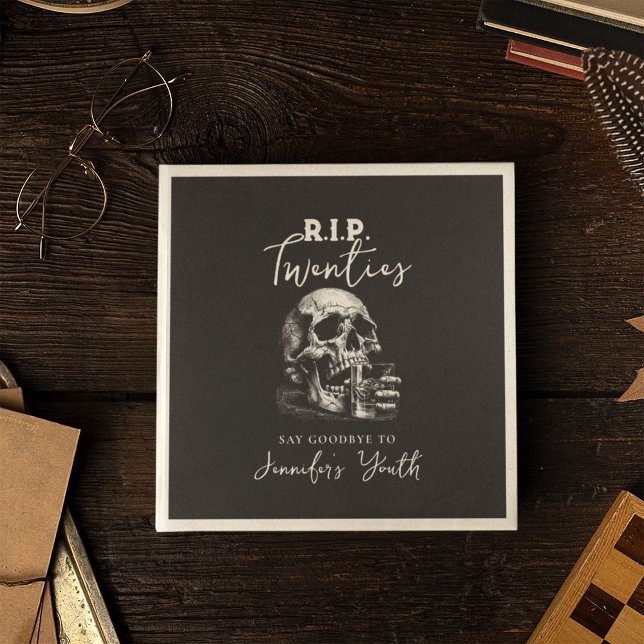 Servilleta De Papel Skull RIP Veintinueve noches de cumpleaños Black W (Subido por el creador)