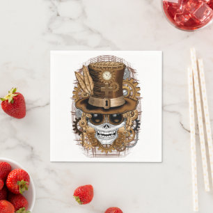 Servilleta De Papel Skull Steampunk Voodoo Retro Machine