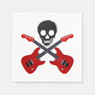 Servilleta De Papel Skull y las guitarras cruzadas