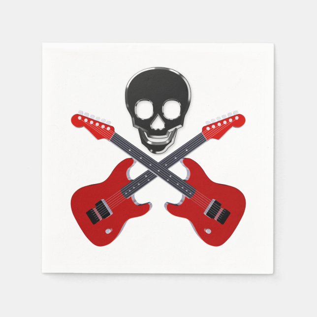 Servilleta De Papel Skull y las guitarras cruzadas (Anverso)