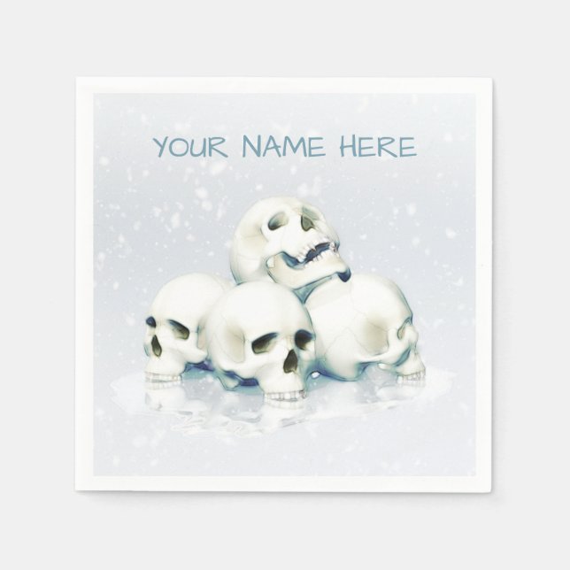 Servilleta De Papel Skulls in the snow. Personalized (Anverso)