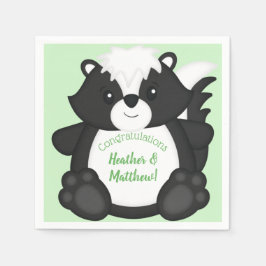 Servilleta De Papel Skunk Baby Shower Green