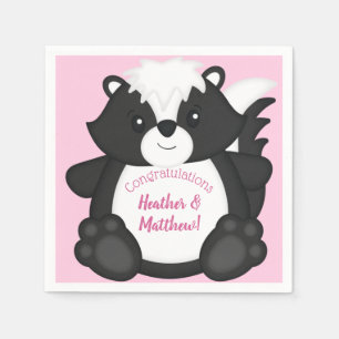 Servilleta De Papel Skunk Baby Shower Pink