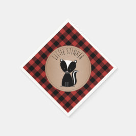 Servilleta De Papel Skunk Lumberjack Plaid Baby Shower Napkins