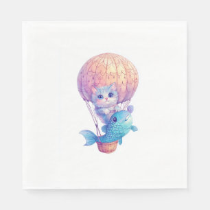 Servilleta De Papel Sky High Kitty - Aventura para gato caprichosa