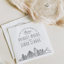 Servilleta De Papel Skyline Boston Deco | Napkins de eventos de boda