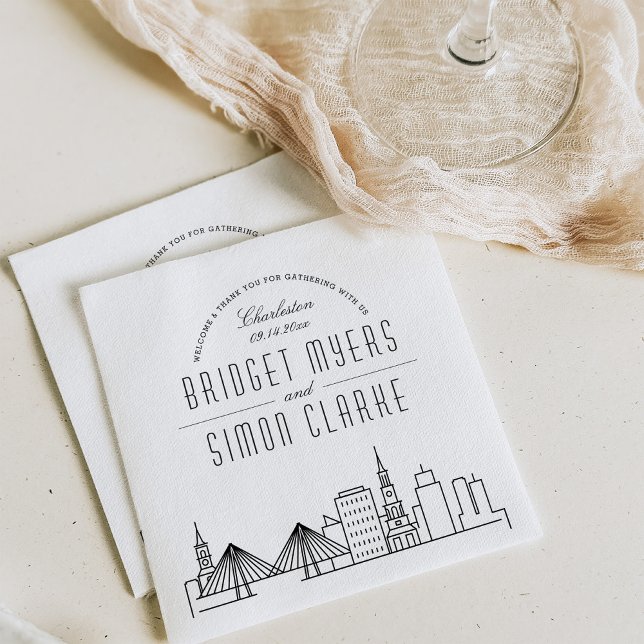 Servilleta De Papel Skyline Charleston Deco | Napkins para eventos de  (Subido por el creador)
