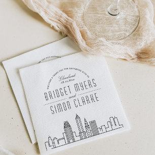 Servilleta De Papel Skyline Cleveland Deco Napkins de eventos de bod