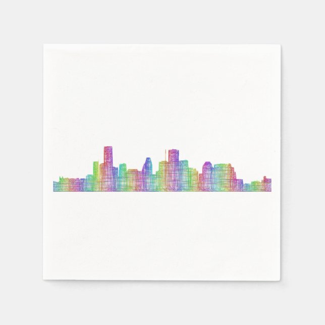 Servilleta De Papel Skyline de Houston (Anverso)