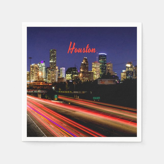 Servilleta De Papel Skyline de Houston Texas (Anverso)