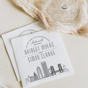 Servilleta De Papel Skyline Deco de Jacksonville   Napkins para evento