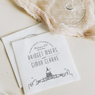 Servilleta De Papel Skyline Deco de Washington DC Evento de boda