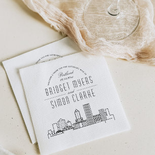 Servilleta De Papel Skyline Portland Deco Napkins de eventos de boda