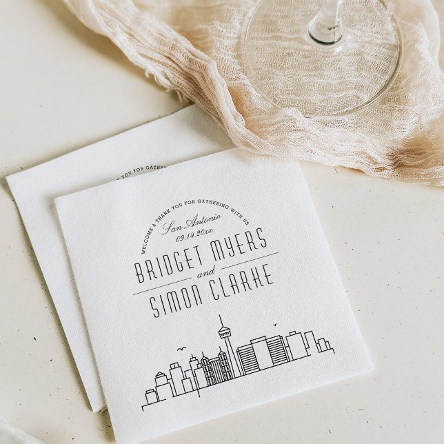 Servilleta De Papel Skyline San Antonio Deco | Napkins para eventos de (Subido por el creador)