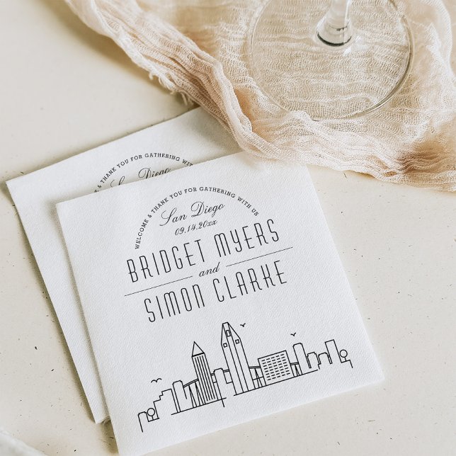 Servilleta De Papel Skyline San Diego Deco | Napkins para eventos de B (Subido por el creador)