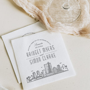 Servilleta De Papel Skyline Sarasota Deco   Napkins para eventos de Bo