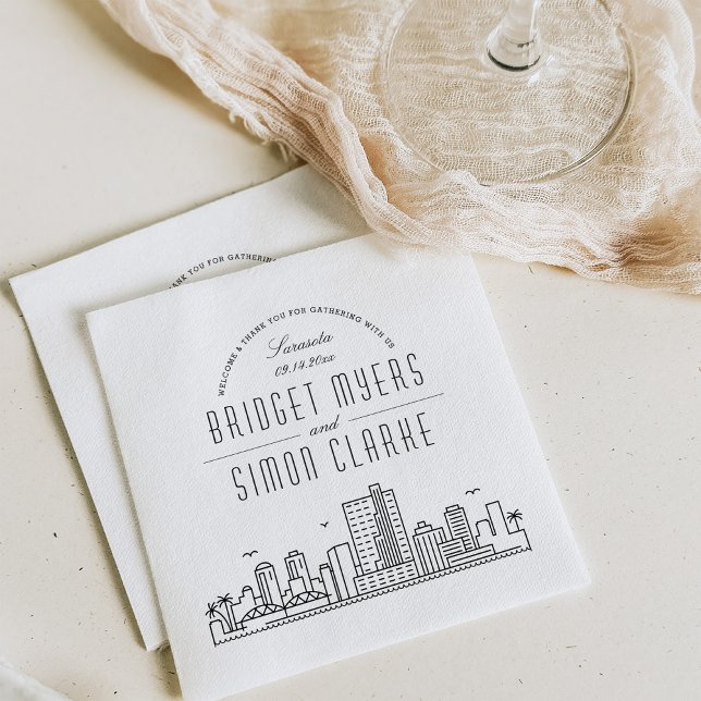 Servilleta De Papel Skyline Sarasota Deco | Napkins para eventos de Bo (Subido por el creador)