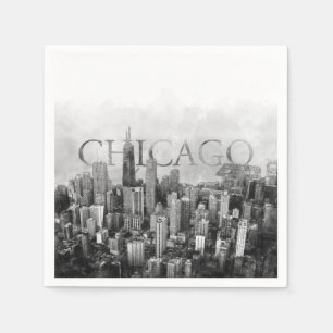 Servilleta De Papel Skyline Sketch de Chicago
