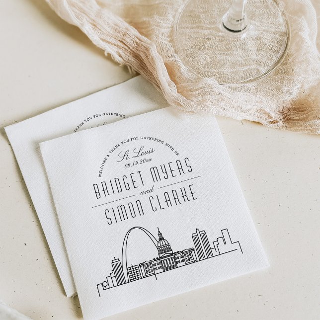Servilleta De Papel Skyline St. Louis Deco | Napkins de eventos de bod (Subido por el creador)