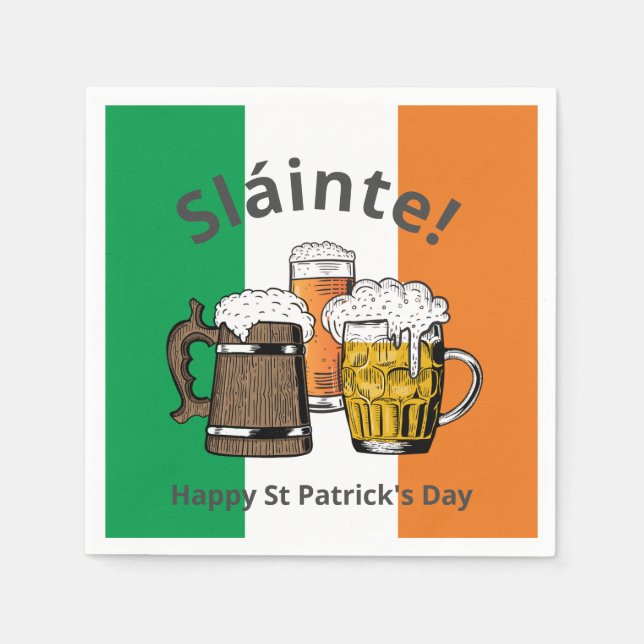 Servilleta De Papel ¡Sláinte! Cerveza DEL DÍA DE SAN PATRICK (Anverso)