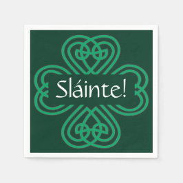 Servilleta De Papel Sláinte irlandés Shamrock Green Celcky Clover