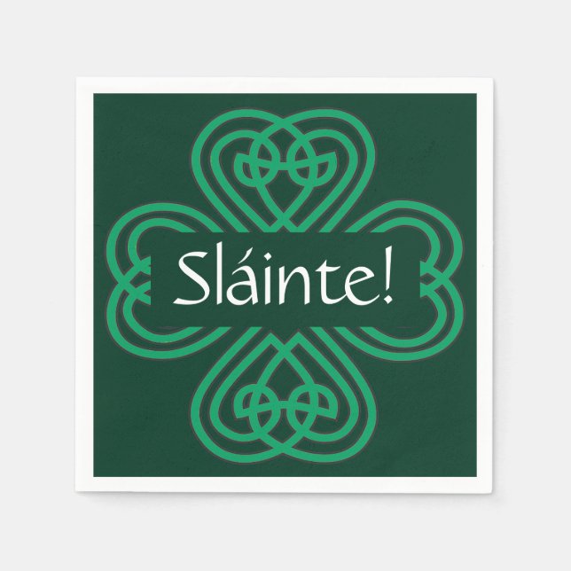 Servilleta De Papel Sláinte irlandés Shamrock Green Celcky Clover (Anverso)