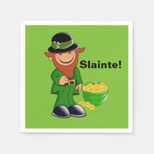 Servilleta De Papel ¡Slainte! Leprechaun, servilletas del Día de San