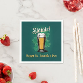 Servilleta De Papel ¡Slàinte! Pinta de cerveza del Día de San Patricio