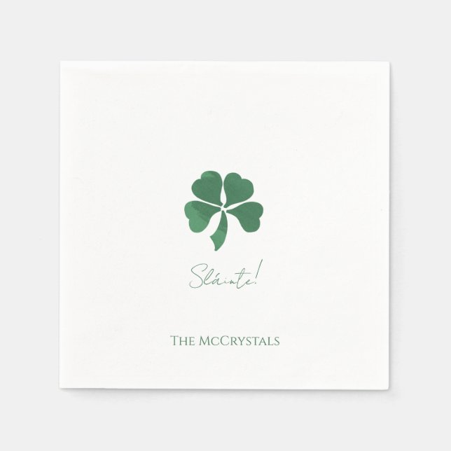 Servilleta De Papel Sláinte Saint Patricks Boda irlandés personalizado (Anverso)
