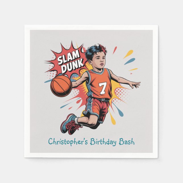 Servilleta De Papel Slam Dunk Boy Birday Bash (Anverso)